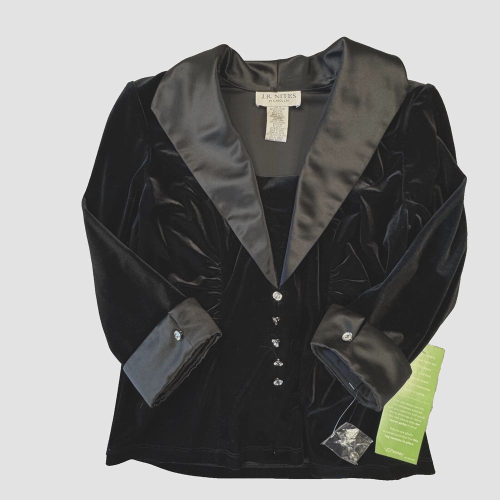 J.R. Nites by‎ Carol Lin BRAND NEW Women's Top Black Size 10